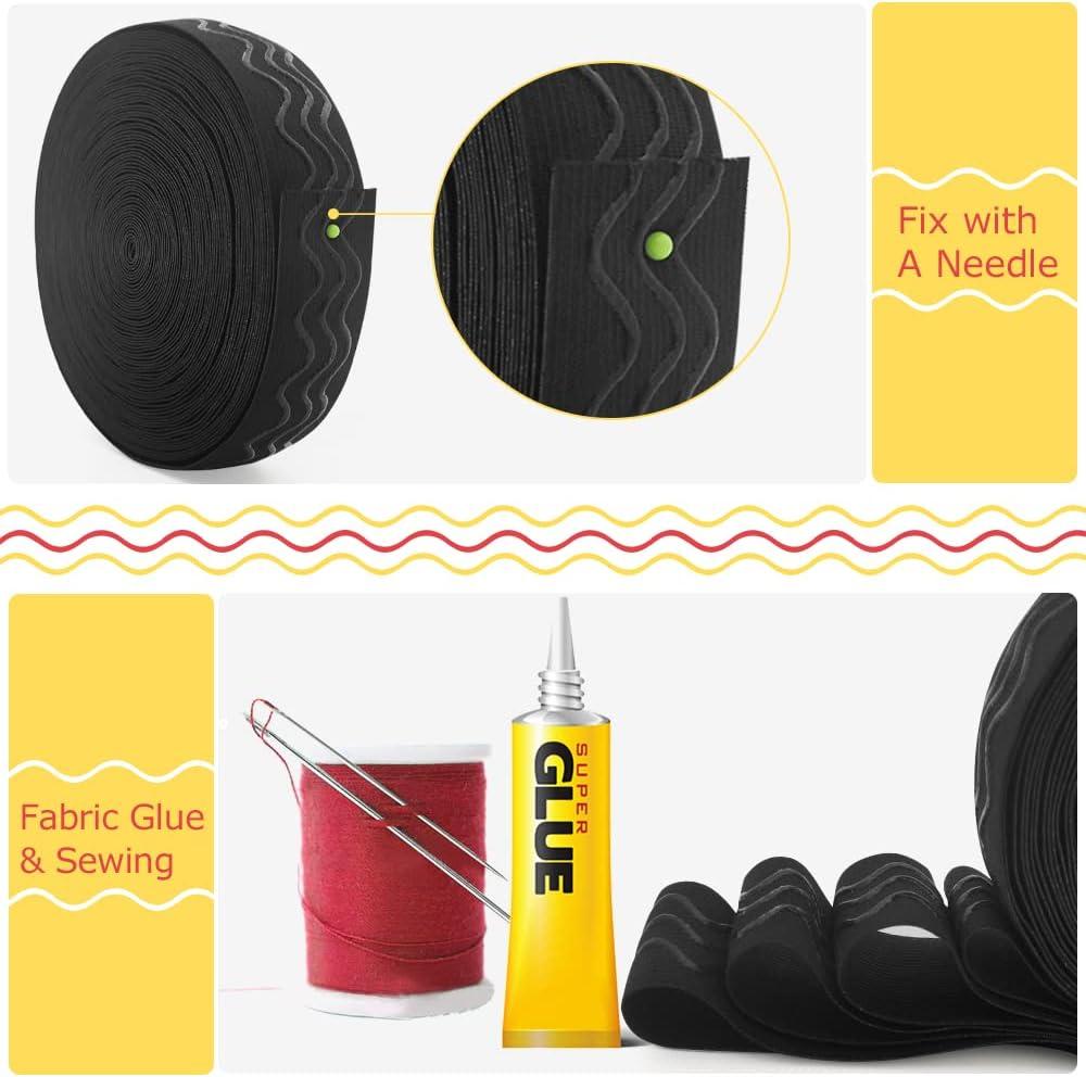 NEW Transparent silicone elastic gripper for sewing diy extra grip 20mm  width silicone width 10mm black