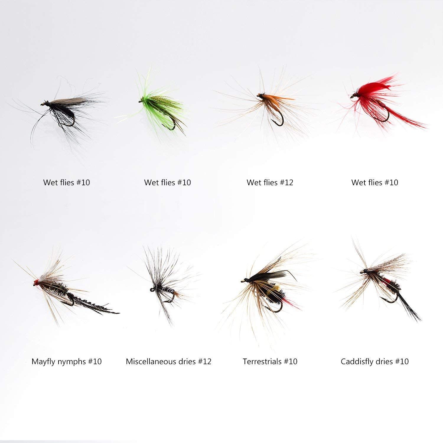 Bassdash Trout Fly Fishing Flies 12pcs Barbed Dry Flies - Fishing