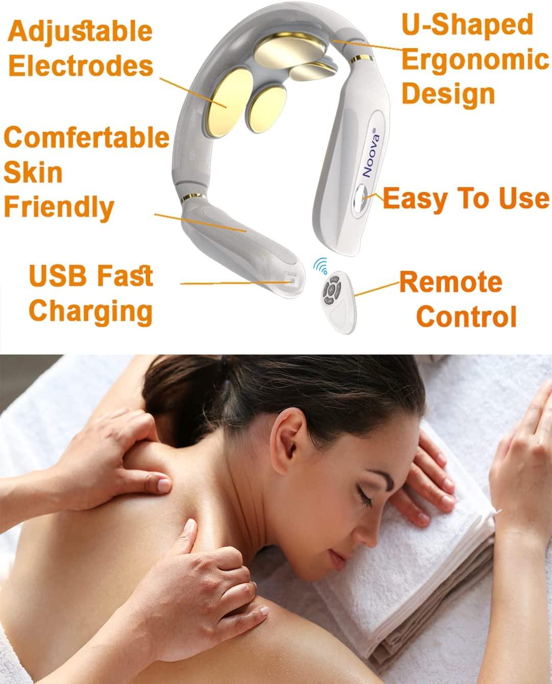 Neck Massager with Heat, Pain Relief, Cordless Intelligent Massager for Neck  Relax, 4 Pads, 4 Modes 10 Levels Portable Deep Tissue Trigger Point  Massager, Heated Neck Massage Therapy