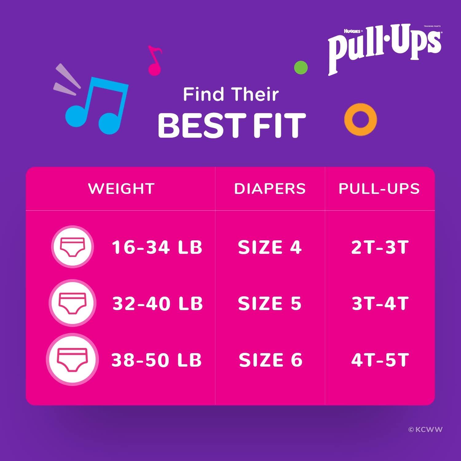 Pull-Ups Night-Time Girls' Potty Training Pants, 3T-4T (32-40 lbs