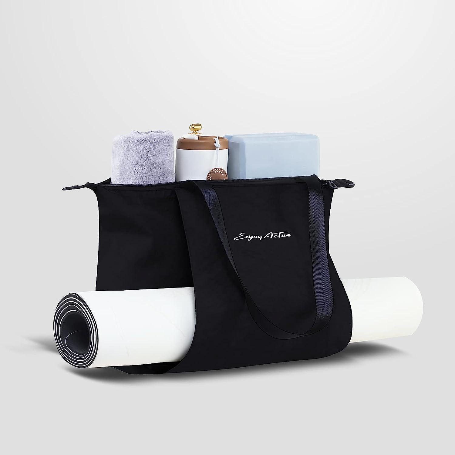  EnjoyActive Yoga Mat Bag, Premium, Waterproof, Multi Pockets,  Adjustable Strap, 1/4 1/3-Inch Thick Yoga Mat Carrier