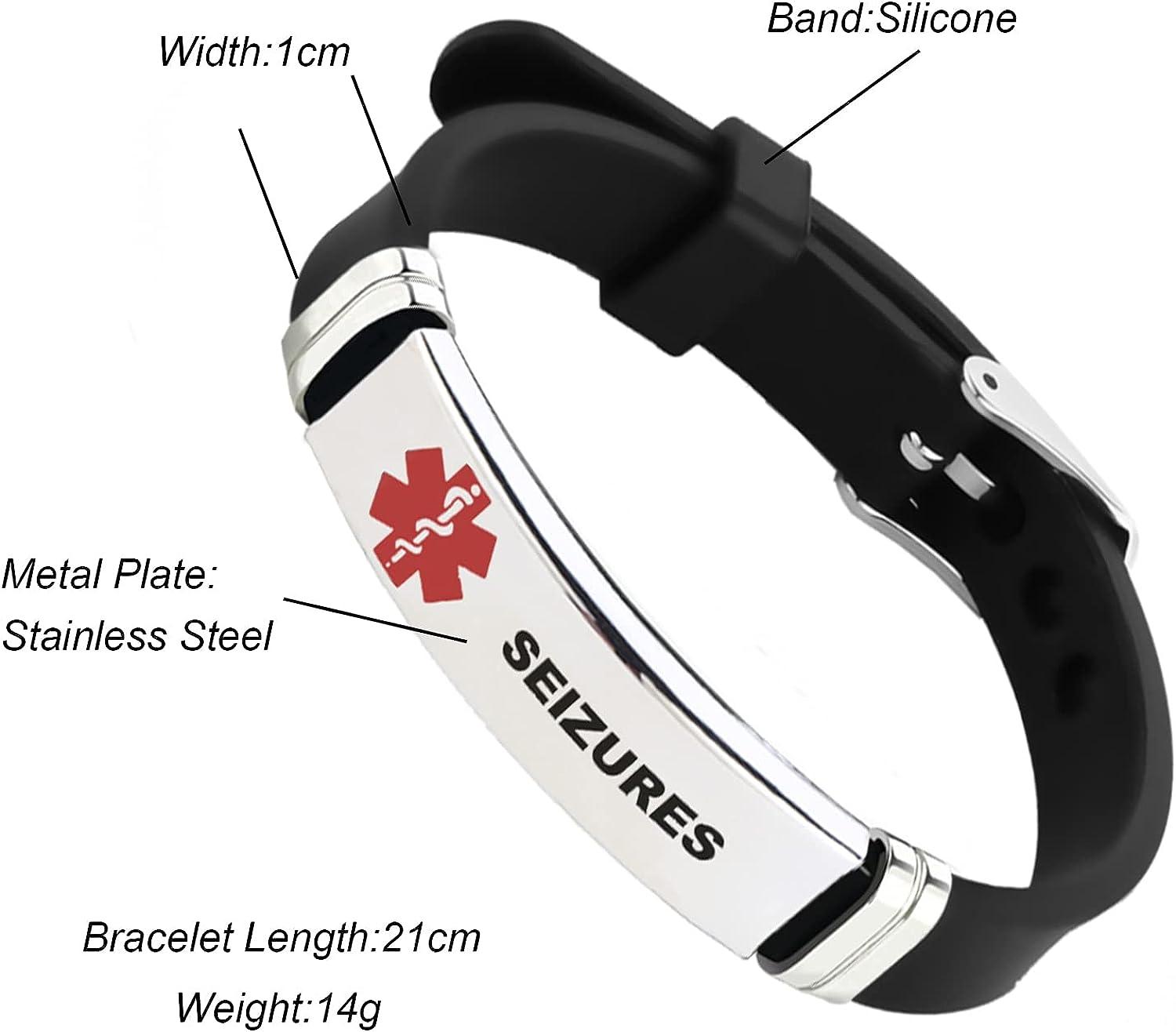 NEW Medical Alert Bracelets Stainless Steel Adjustable Strap Survival  Awareness