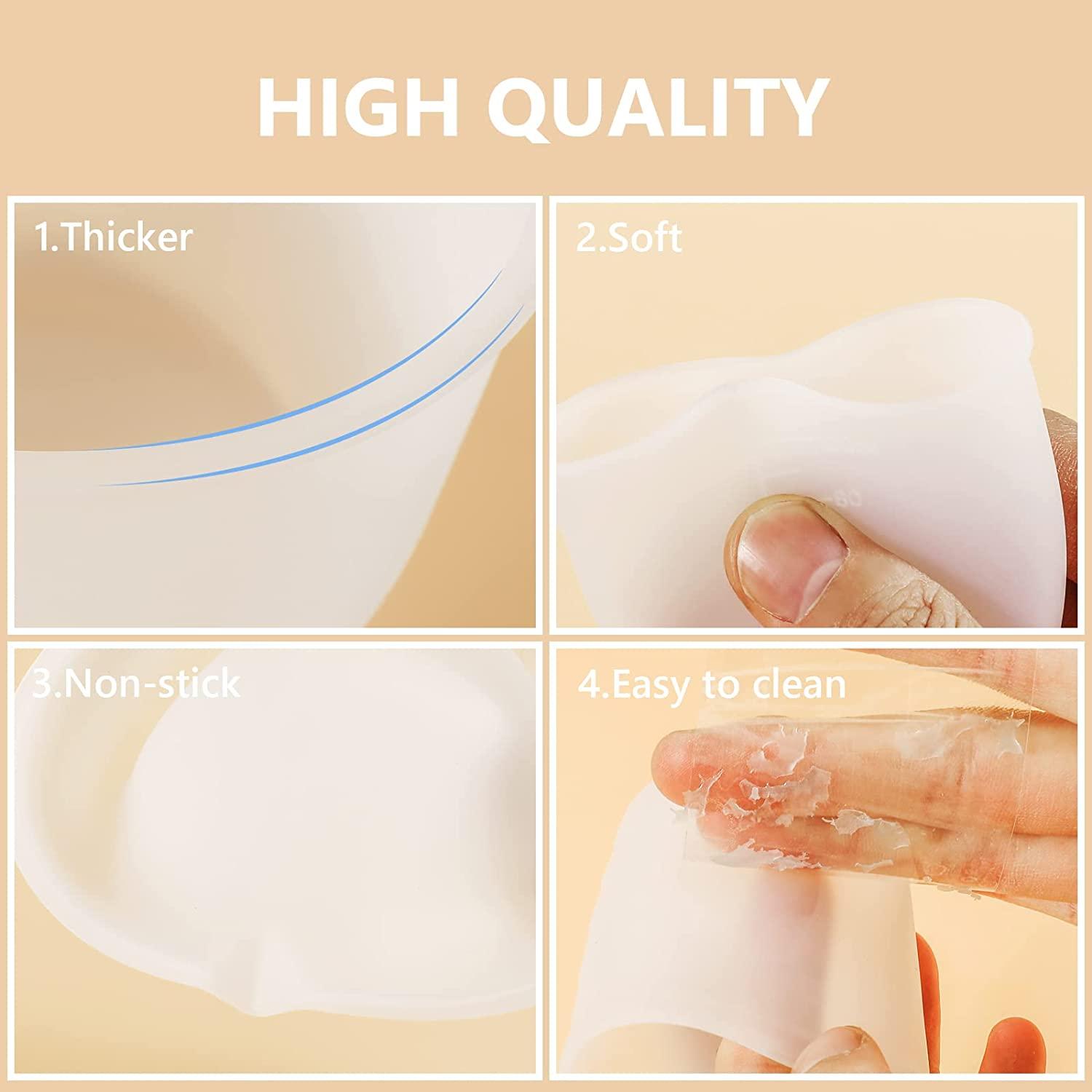  JULBEAR Silicone Resin Measuring Cups 4 Pcs 600ml & 500ml &  250ml & 100 ml Silicone Cups for Resin and 1 Pcs Silicone Stir Stick for  Epoxy Resin Mixing, Molds, Jewelry