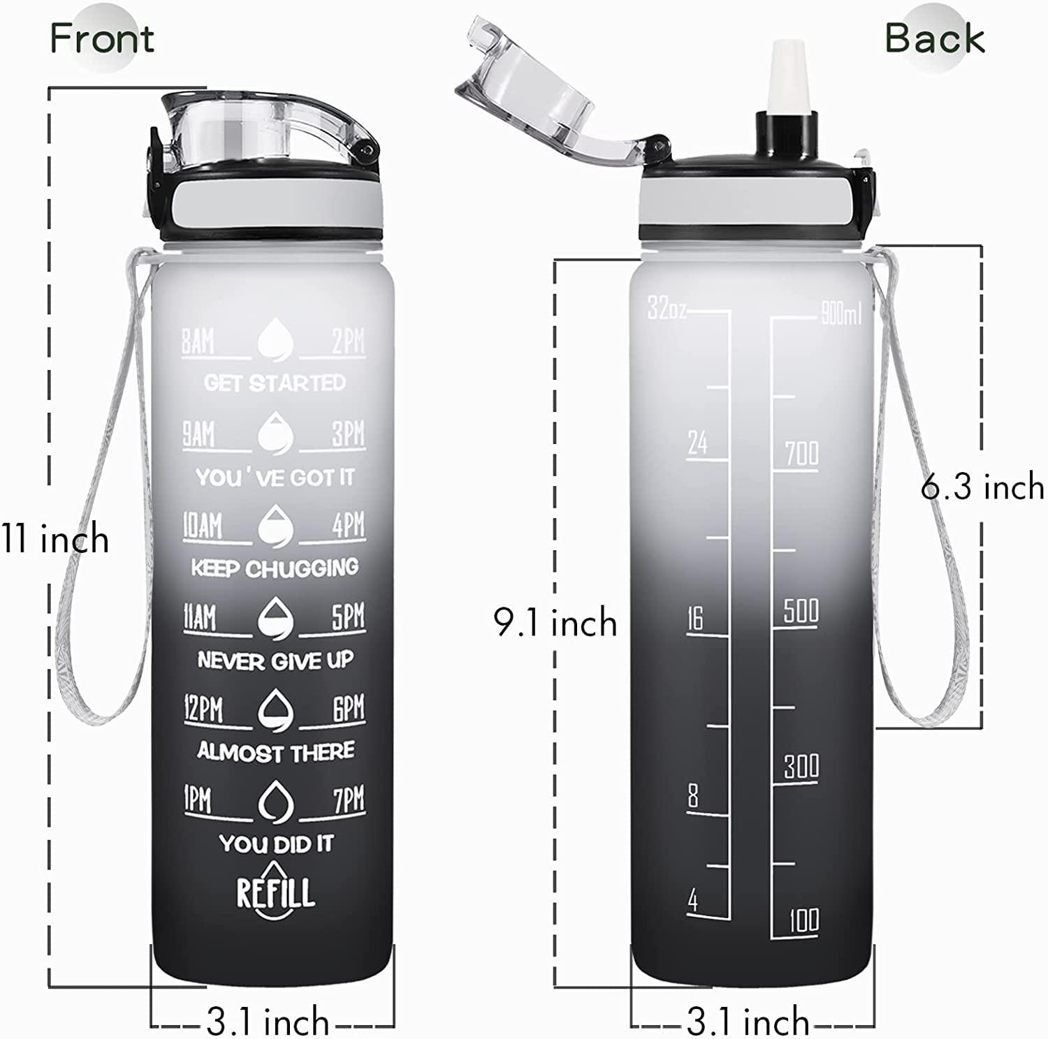 Enerbone 32 OZ Water Bottle Leakproof BPA Toxic Free Motivational Water  Bottle with Times to Drink and Straw Fitness Sports Water Bottle with Strap  for Office Gym Outdoor Sports｜TikTok Search
