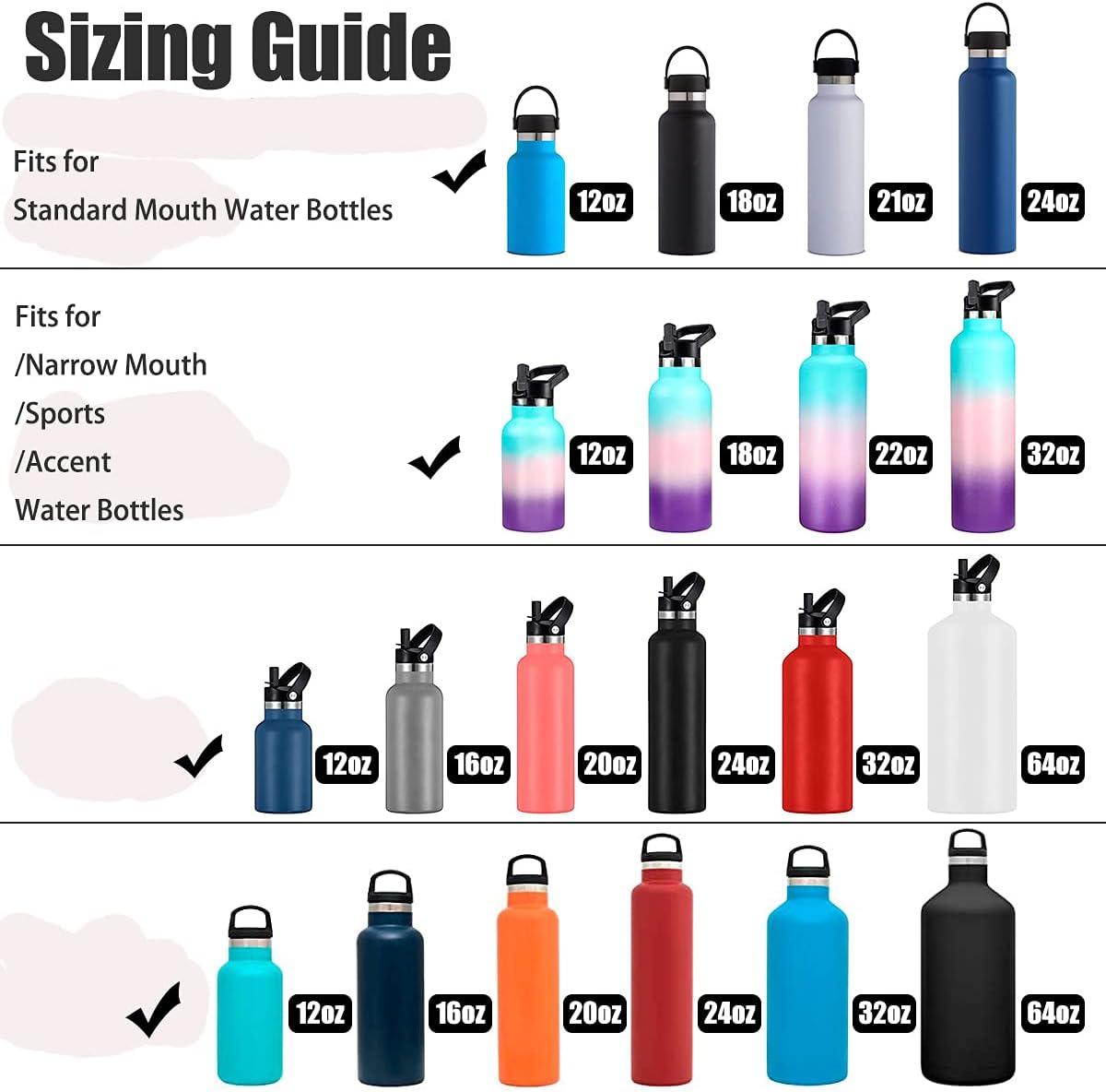 Straw Lid Replacement for Hydro Flask Standard Mouth & Simple Modern Ascent  12-64oz Bottles. New and Improved Design Sipping Cap with Straws, Brush for  18, 21, 24oz Hydroflask. 