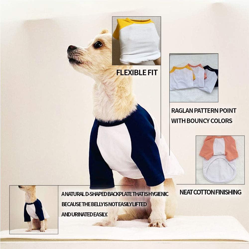 Lucky Petter Dog Cotton Shirts for Small and Large Dogs Raglan T-shirts Soft Breathable Dog Shirt Pet Clothes (5X-Large, White/Gray)