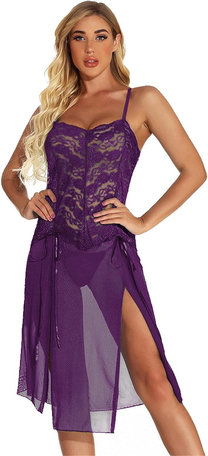 Gibobby Womens Babydoll Dress with Collar Women Lingerie Lace Babydoll  Strap Chemise Halter Teddy V Neck Sleepwear Purple : : Clothing,  Shoes & Accessories