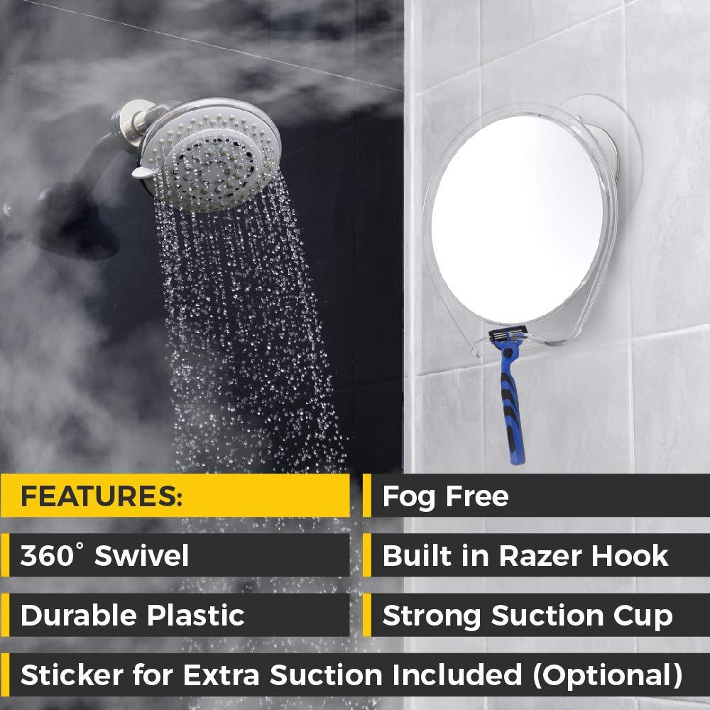 HONEYBULL Shower Mirror Fogless for Shaving - (Medium 6x8in) Flat