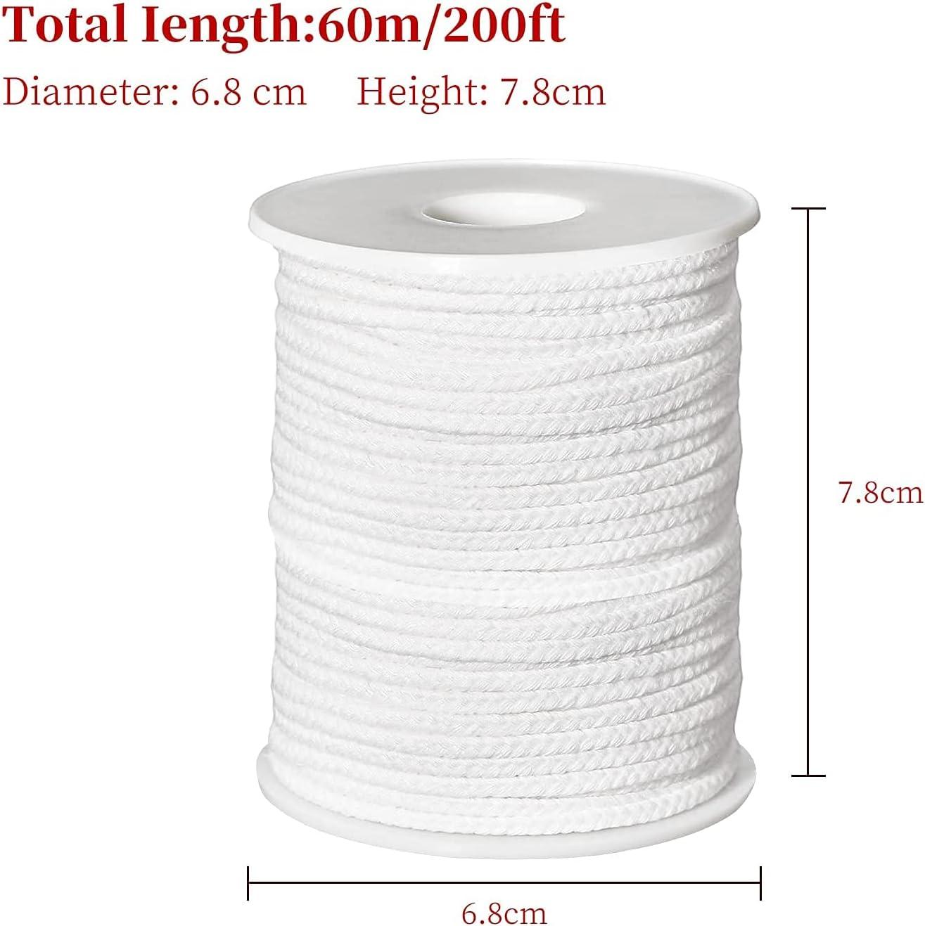 24 PLY Braided Candle Wick Spool – 200 Foot Candle Wick Roll of White Woven  Candle Wicks for Candle Making White Cotton Candle Wicks for DIY Candle