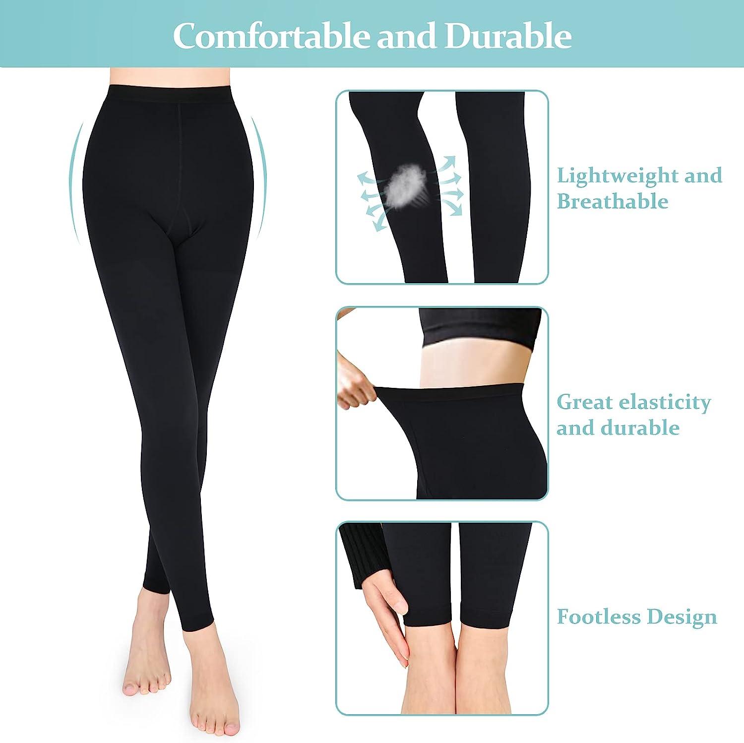  Plus Size Footless Compression Pantyhose For Women  Circulation 20-30mmHg - Support High Waist Footless Tights For Pain Relief