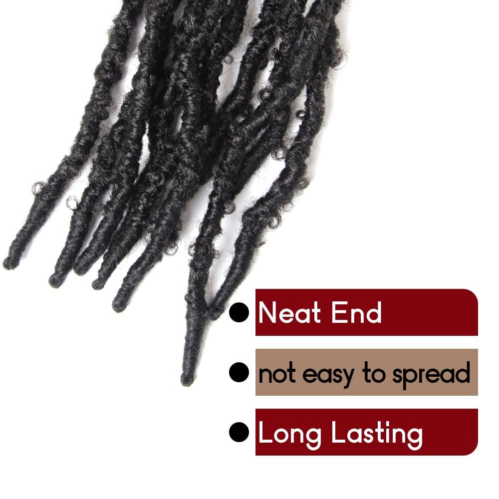 30 Inch Light Weight Butterfly Locs Crochet Hair 8 Packs Long Distressed  Butterfly Faux Locs Crochet Hair 1B 30 Inch (Pack of 8) 1B(Natural Black)
