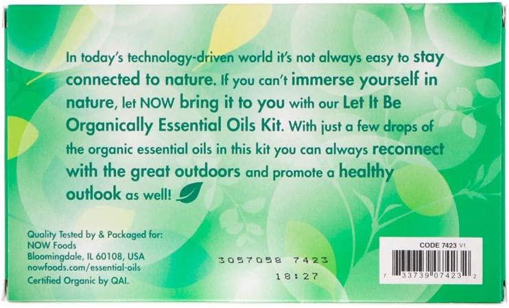 Let It Be Organically, Organic Essential Oils Kit, 4 Bottles, 1/3 fl oz (10  ml)