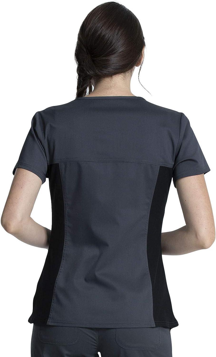 V-Neck Scrubs for Women Workwear Revolution, Soft Stretch, Easy Care WW620,  L, Grey