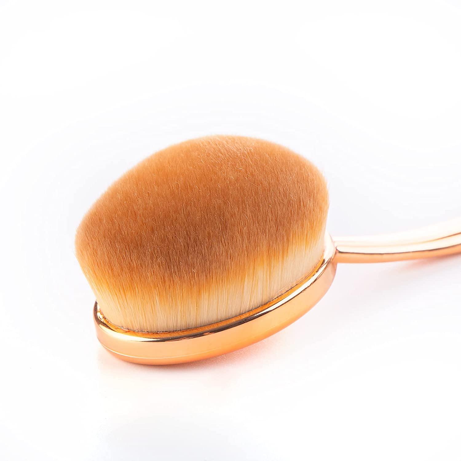 5Pcs Oval Makeup Brushes Portable Toothbrush Oval Nylon Hair Cosmetic  Makeup Blush Face Foundation Blending Brush