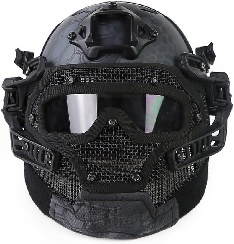 Special Forces Black Protective Full Face Mask Hockey Airsoft Plastic ABS  Shield