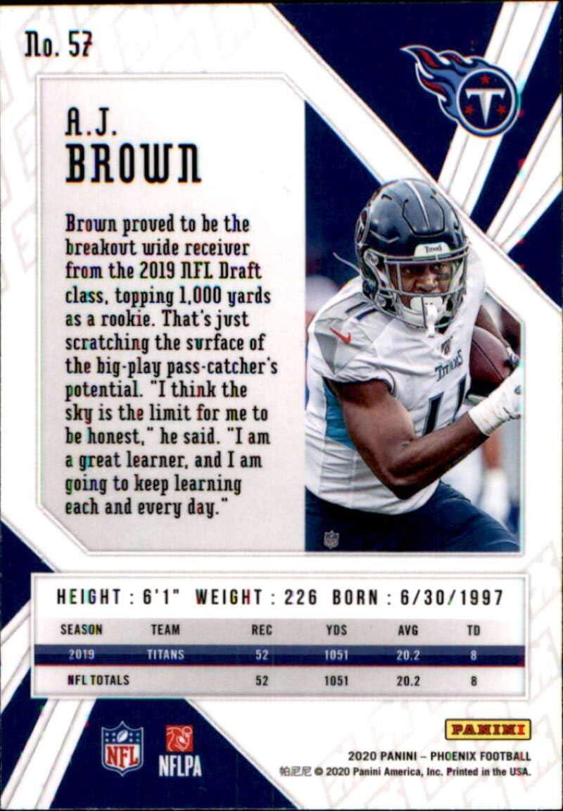 2020 Panini Phoenix Fire Burst #57 A.J. Brown Tennessee Titans Football Card