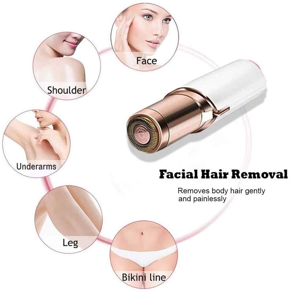  Facial Hair Removal for Women Painless Hair Remover,  Waterproof Shaver Razor Hair Remover with LED Light for Face Bikini Peach  Fuzz Upper Mustache Lip Chin (Rose Gold) : Beauty 