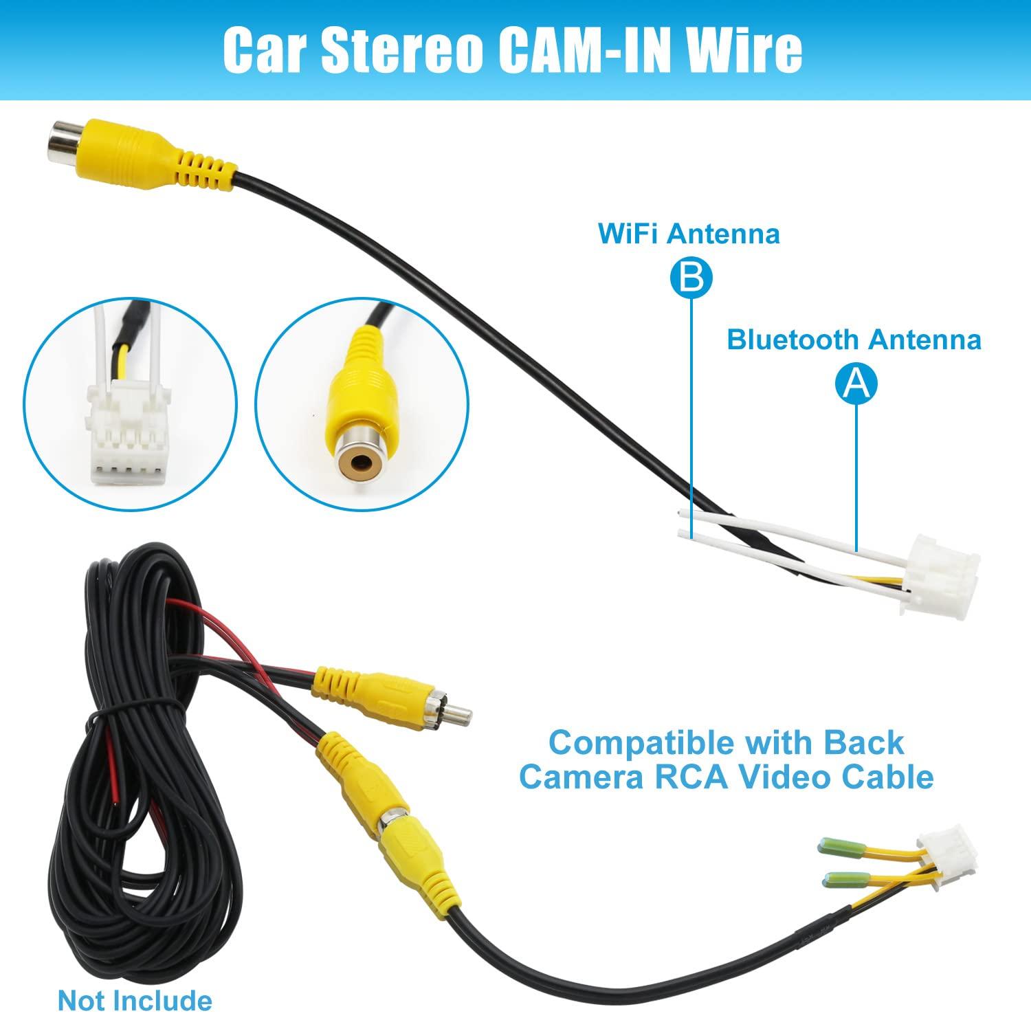 Android Radio Wiring Harness Kit with 16 Pin ISO Car Radio Wire Harness,  10/20 Pin RCA Back Camera Adapter, 4/6 Pin USB Cable and GPS Antenna Cord