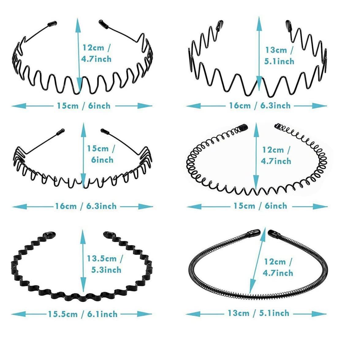 6 Pieces Metal Headbands Wavy Hairband Spring Hair Hoop Sports Fashion –  nomakk