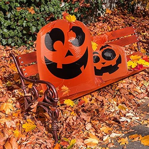 1 Big Orange Pumpkin Leaf Bag 32 Gallon Halloween Lawn Decoration