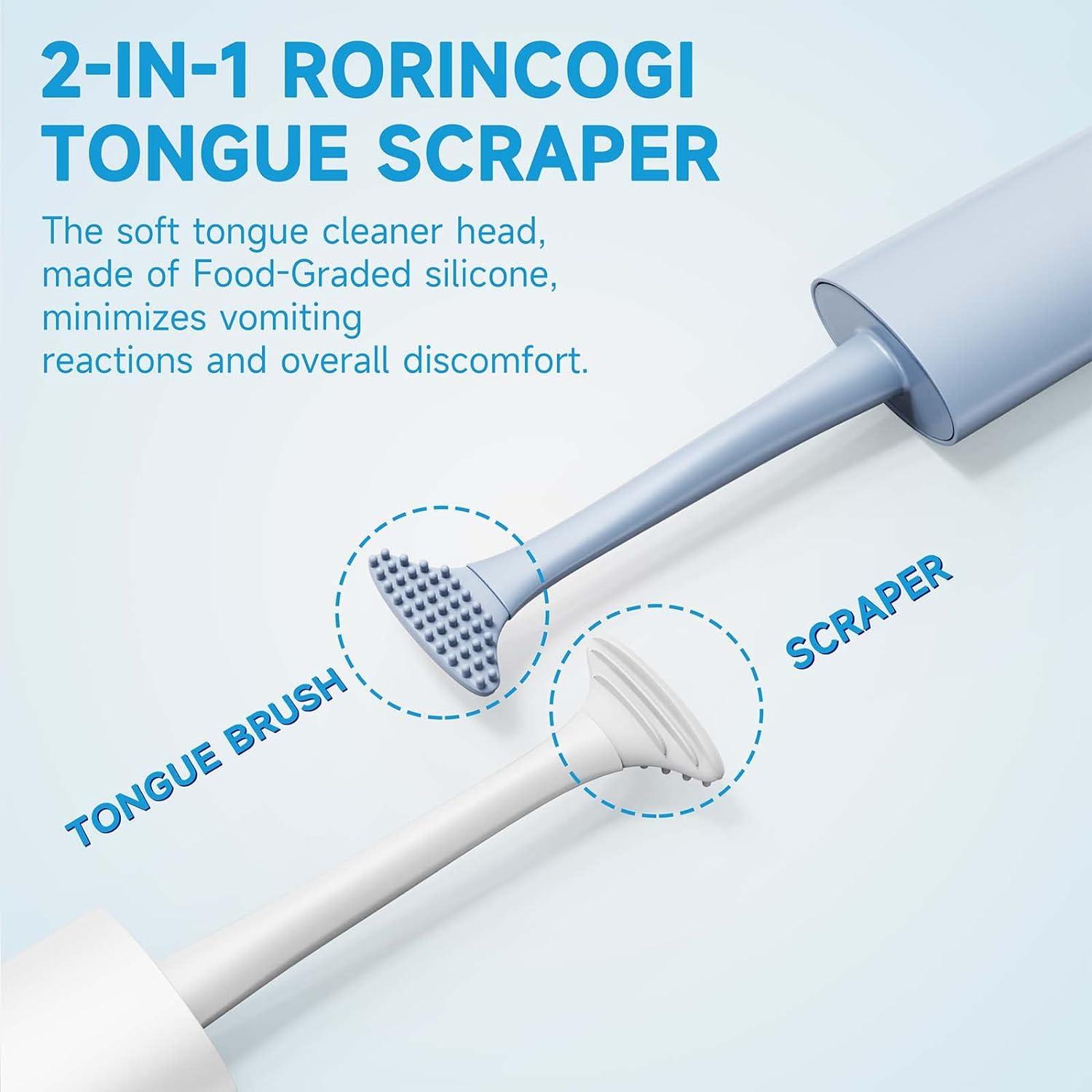 Plastic Tongue Scraper, Travel Portable Freshen Breath Tongue Brush Cleaner  for Oral Care