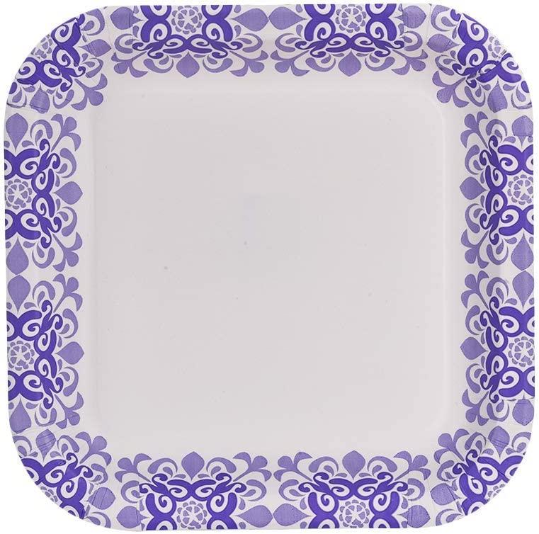 Disposable Paper Plates for Party Dinner Plate White Bulk 8.5 Inch