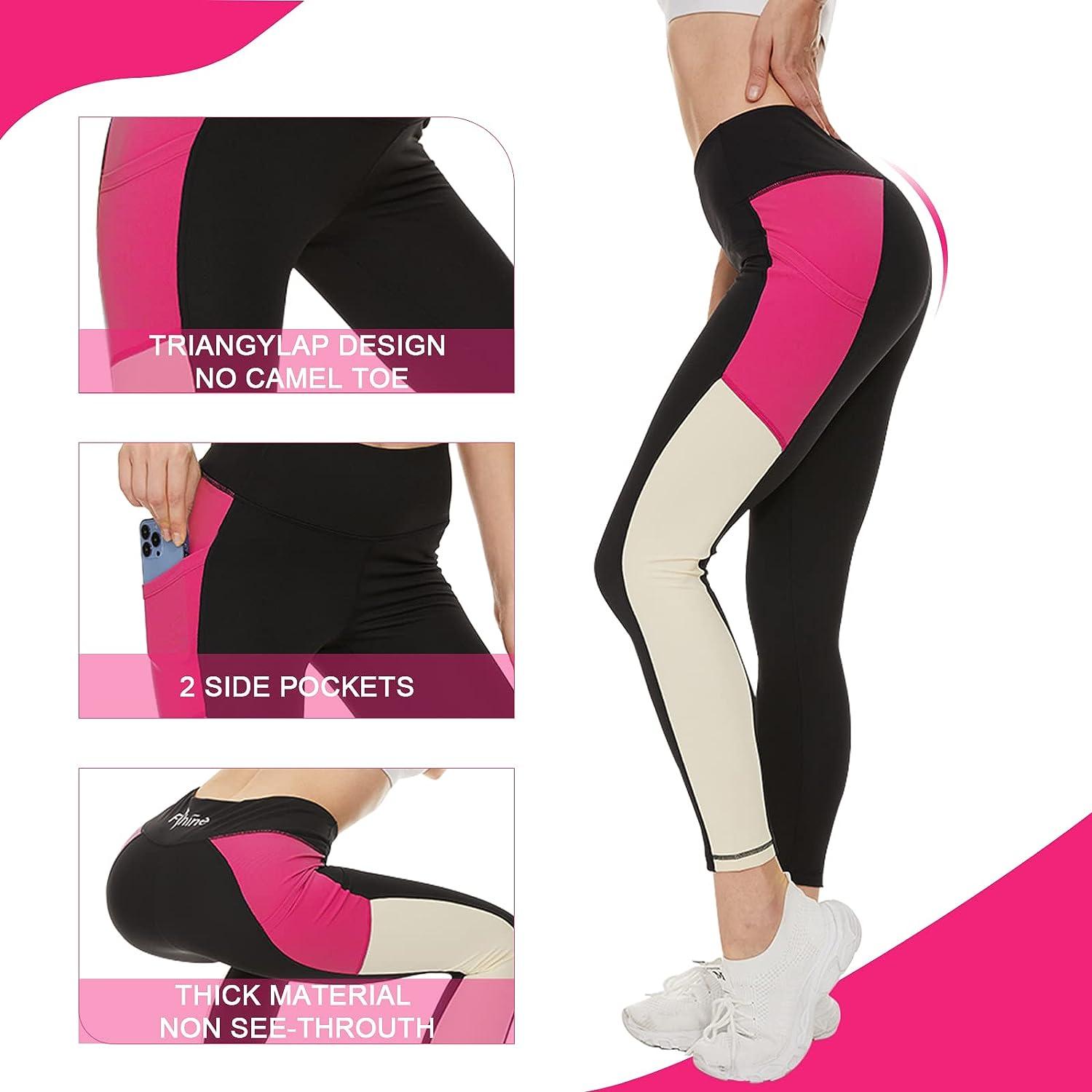 Hot Pink Plain Sexy Yoga Leggings for Women Running Tummy Compression  Leggings X-Small at  Women's Clothing store
