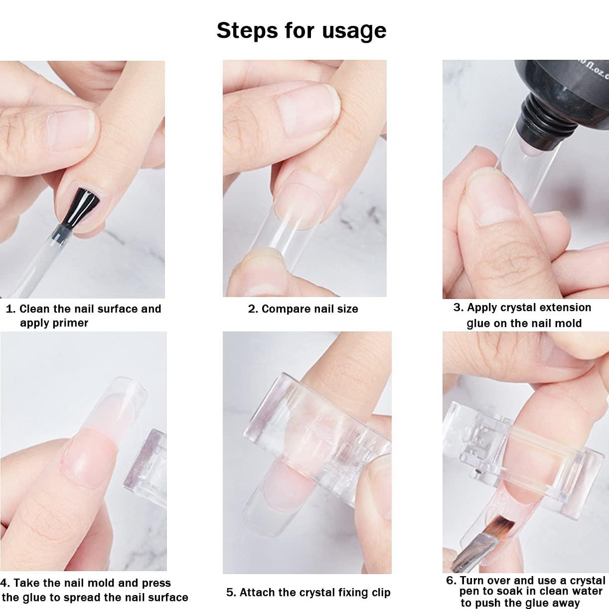 Nail Tips Clips for Quick Building Polygel Nail Forms Transparent Finger  Extension Nail Tips Clip for Finger Nail Extension DIY Manicure Nail Art  Tool