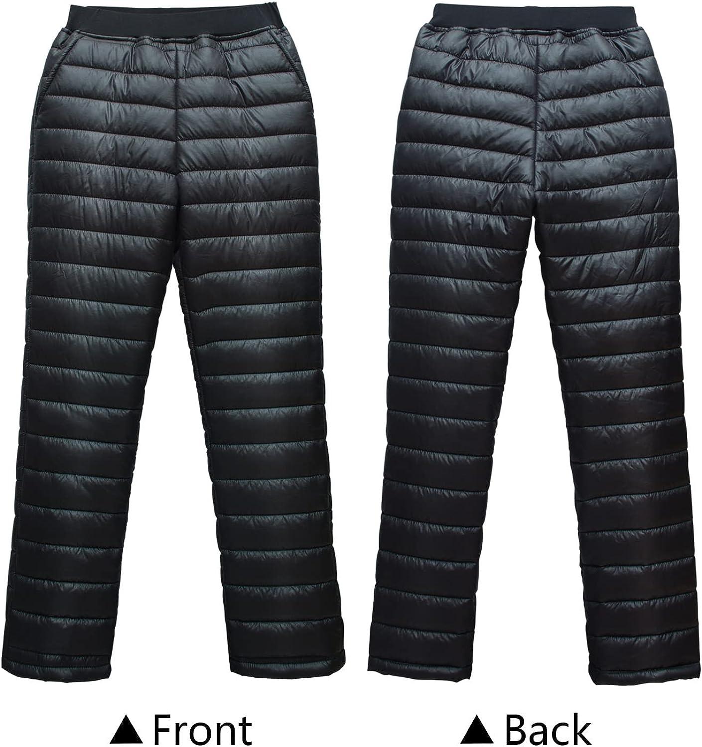 MEILONGER Boys Snow Pants Winter Lightweight Warm Rain Cargo Ski Pants with  Pockets,Waterproof and Windproof 10-12 Classic Black