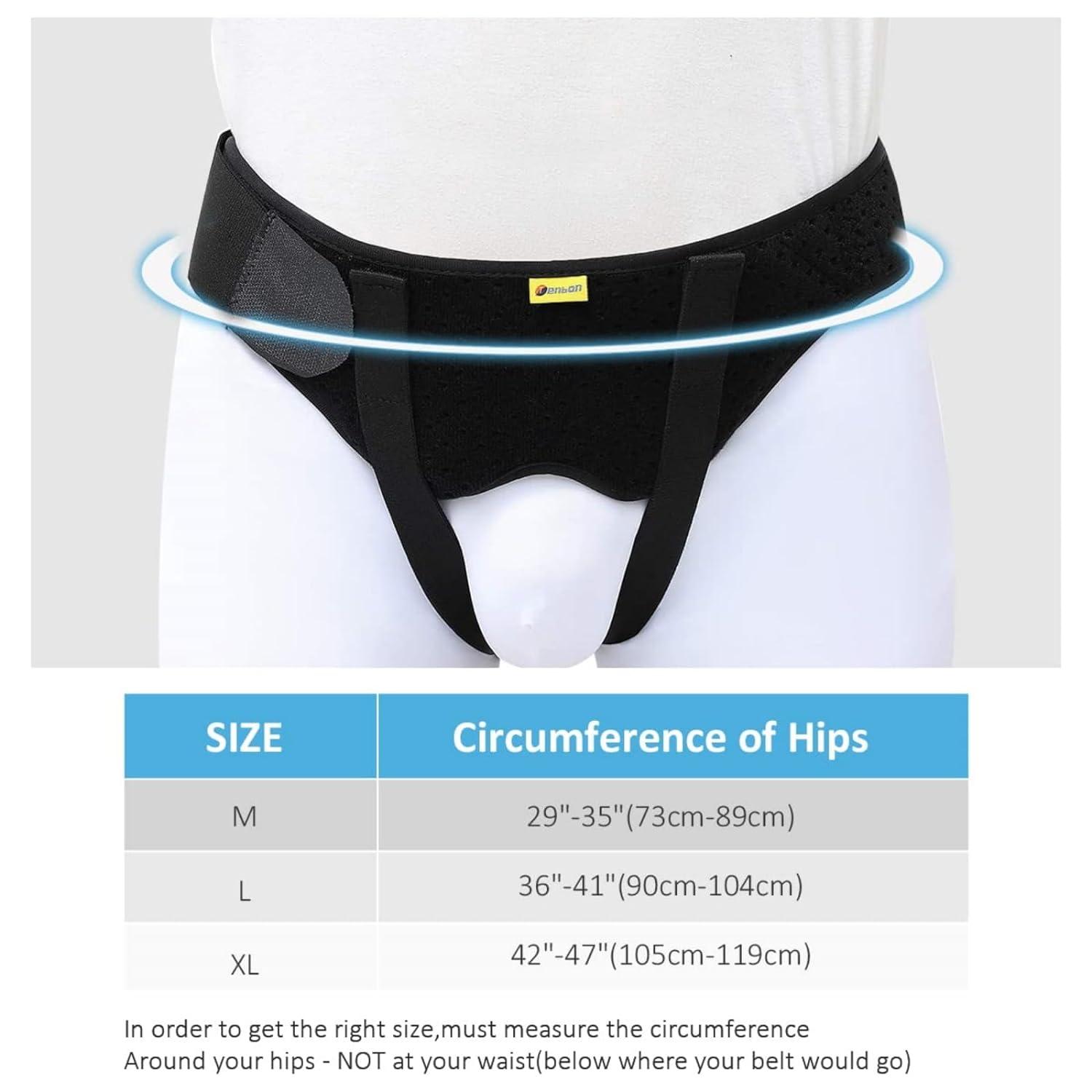Tenbon Inguinal Hernia Belt for Single/Double Groin Hernia for Men and Women  with 2 Compression Pads 
