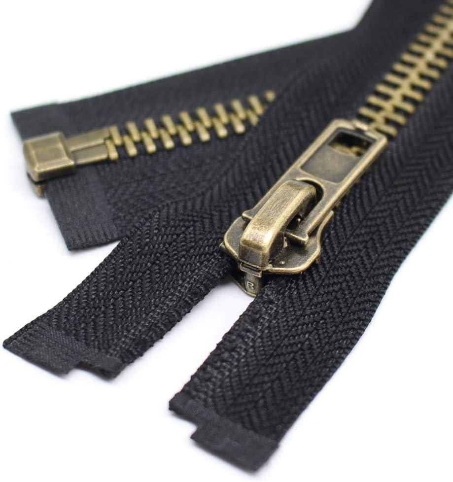 YaHoGa 8 25 Inch Antique Brass Separating Jacket Zipper Y-Teeth Metal  Zipper Heavy Duty Metal Zippers for Jackets Sewing Coats Crafts (25  Anti-Brass)