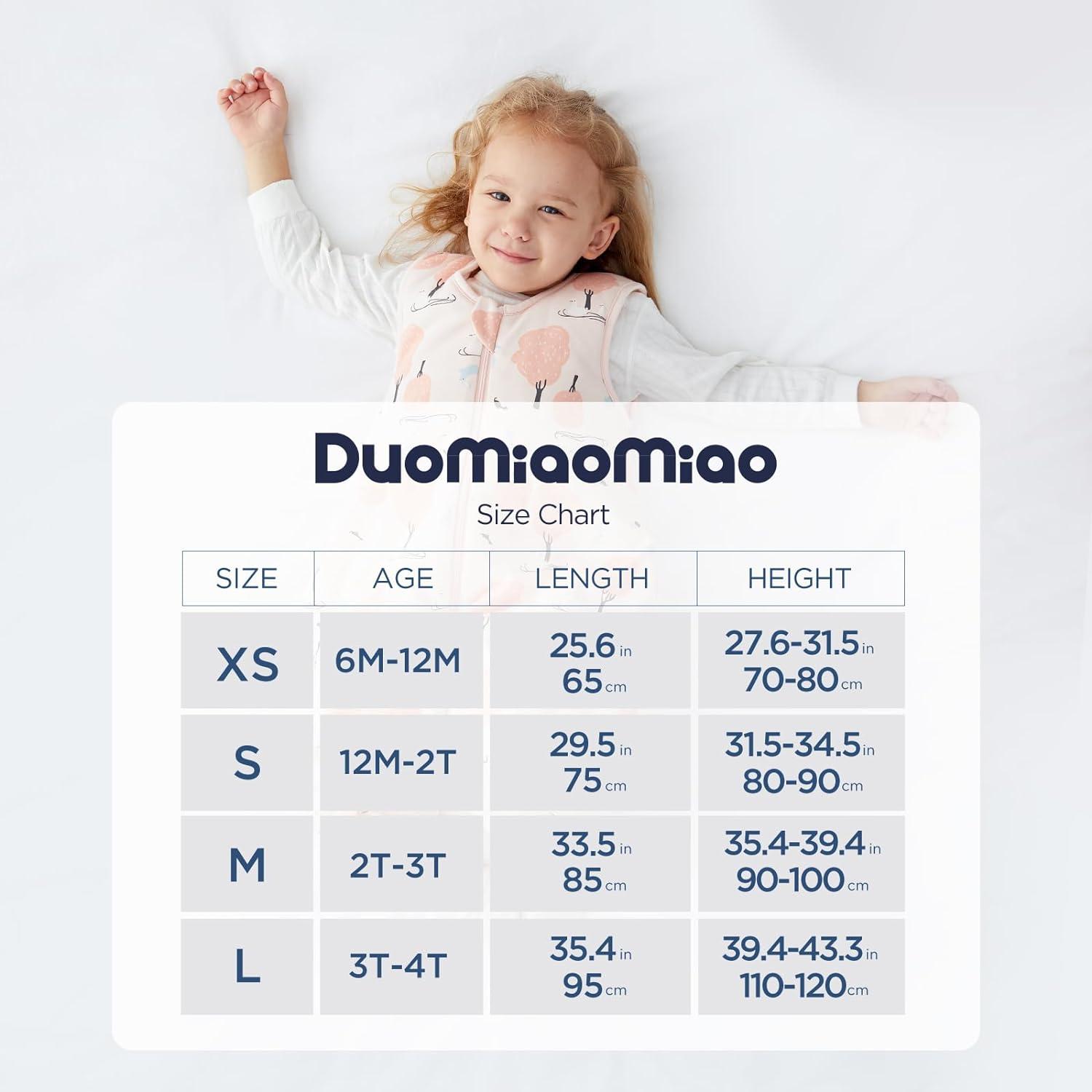 Duomiaomiao Unisex Baby Sleep Sack with Feet, TOG 1.5 Lightweight &  Breathable Toddler Sleepsack, Soft Wearable Blanket for Toddler Baby for  All
