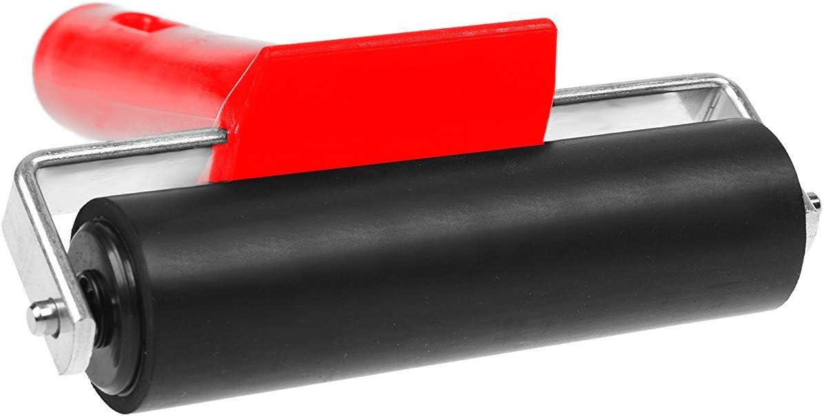 2 Pcs/2 Sizes Hard Rubber Brayer Roller for Printmaking/Crafts/Stamping  Gluing, TuNan Brayer Ink Roller Anti-Skid Tape Construction Tool - 3.8 &  2.2 (Large/Black, Small/Red)