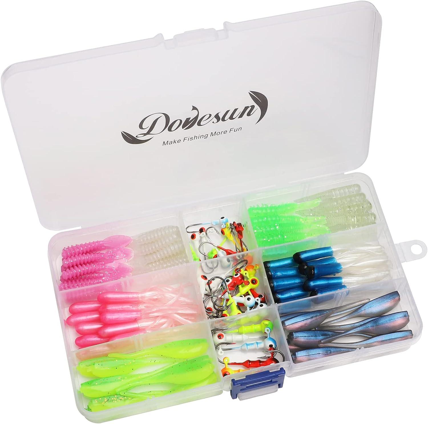 Dovesun 15pcs Jig Head Soft Plastic Fishing Lures Kit, Paddle Tail  Swimbaits 3 Types Lures for Trout | Bass Fishing