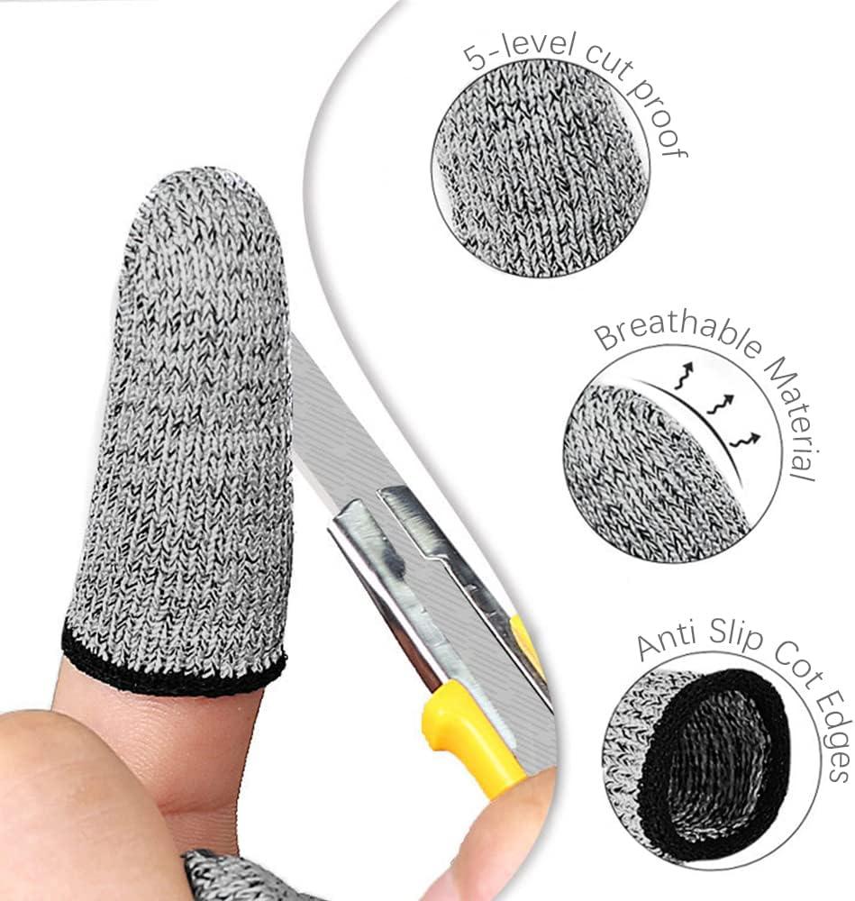 Finger Cots Cut Resistant Protector - Finger Covers for Cuts Gloves Life  Extender Cut Resistant Finger Protectors for Kitchen Work Sculpture  Anti-Slip Reusable (Gray 6PK) Gray 6PK