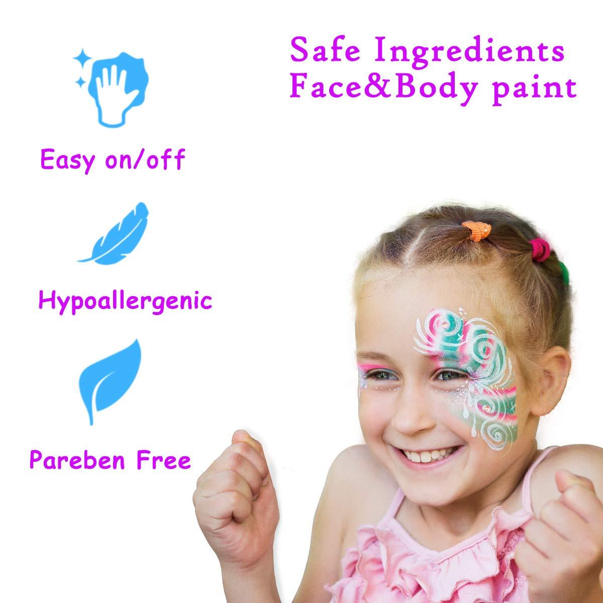Bowitzki Carnival Professional Face Painting Kit for Kids Adults