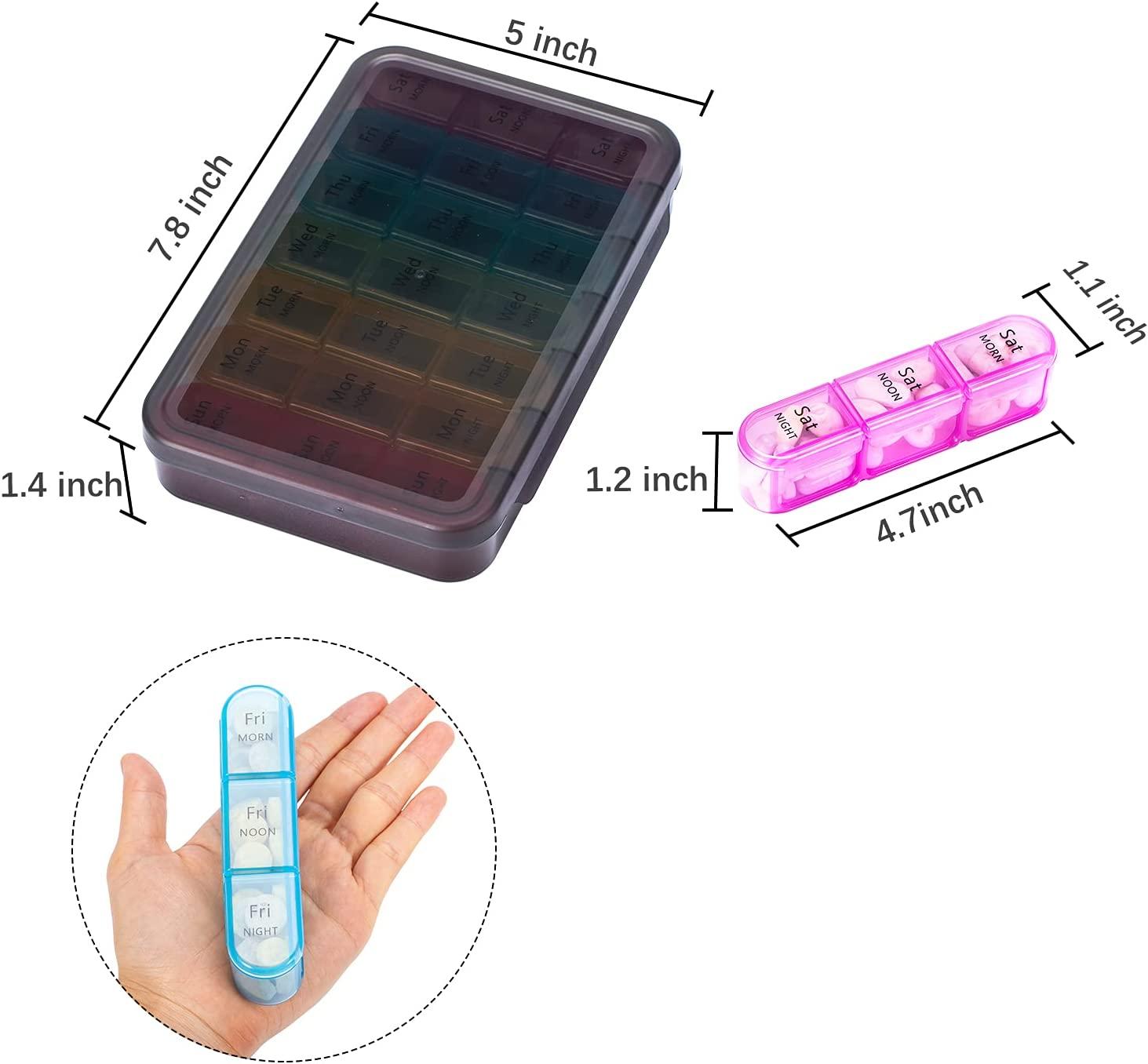 7 Day Pill Organizer Weekly Pill Case Pill Box 3 Times a Day