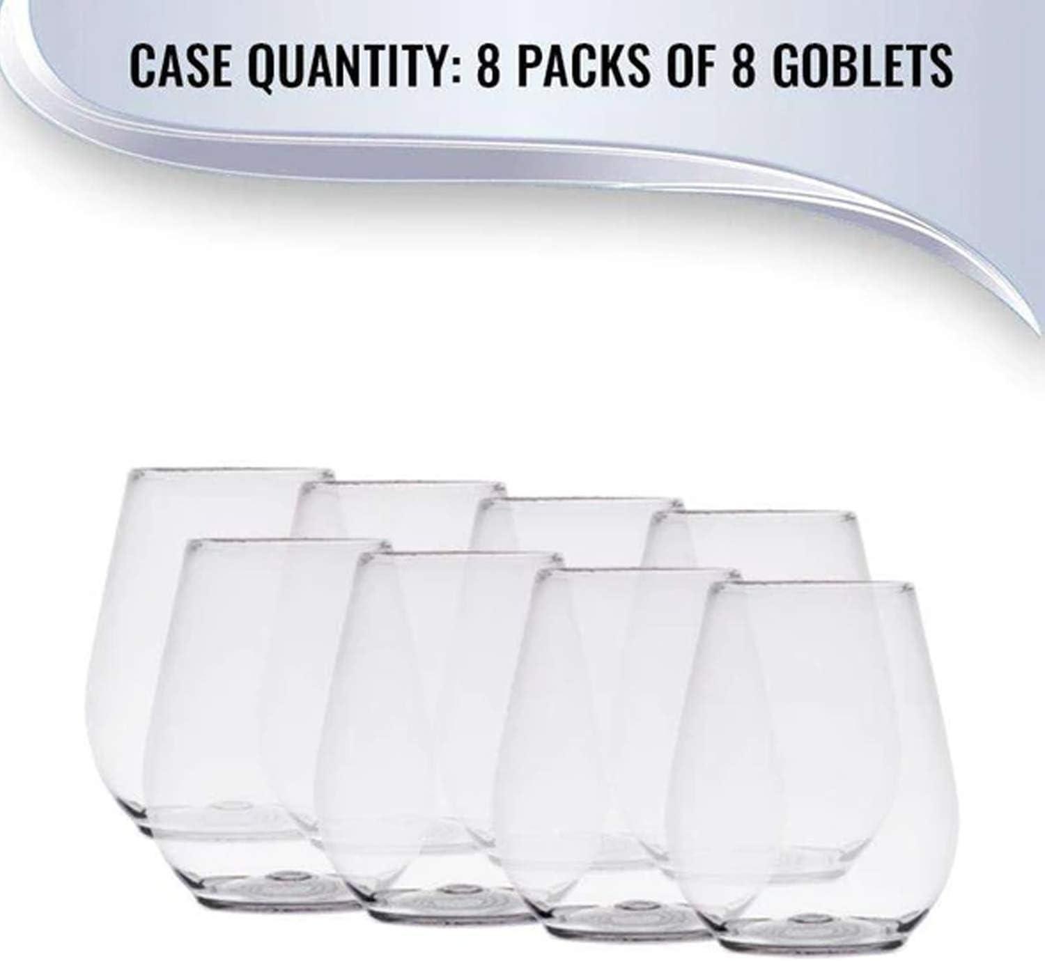 4oz Wine Plastic Glasses Pack of 4 Plastic Stemless Small Wine
