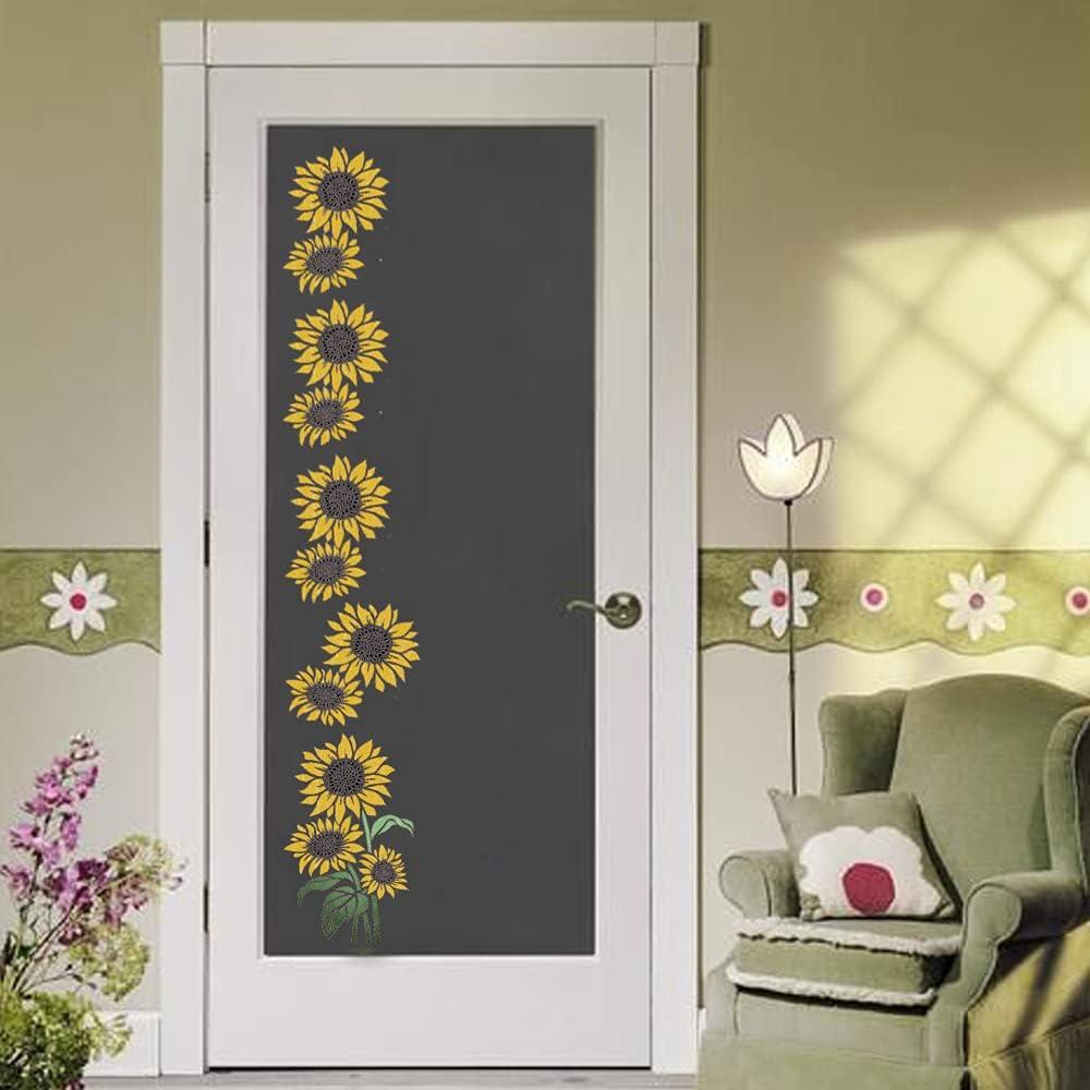 Welcome Stencil, Extra Large Stencils for Painting on Wood Reusable,  Sunflower Stencil and Other Wood Stencils, Wood Craft Supplies for Welcome  Wood