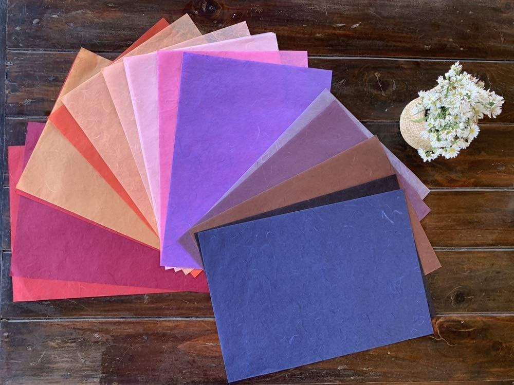 50 Sheets Mixed Colors A4 Sheets Thin Mulberry Paper Sheets Art