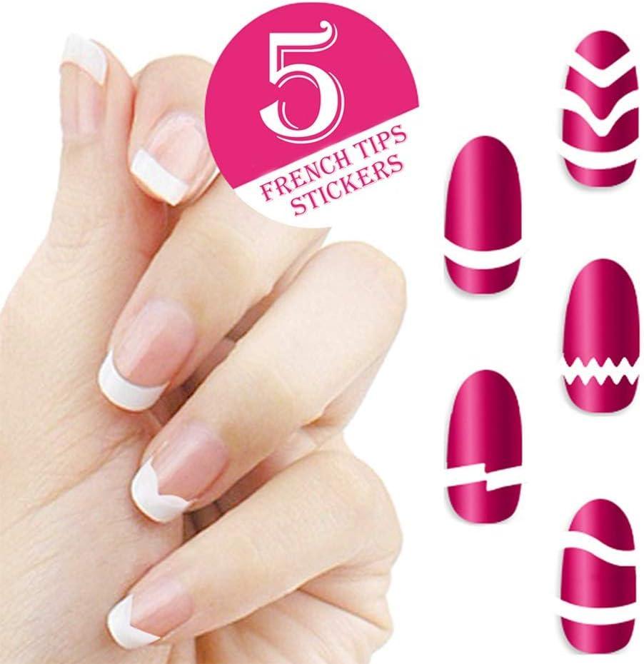 10PCS Form Guide Stickers Tips Design Decal French Manicure Nail