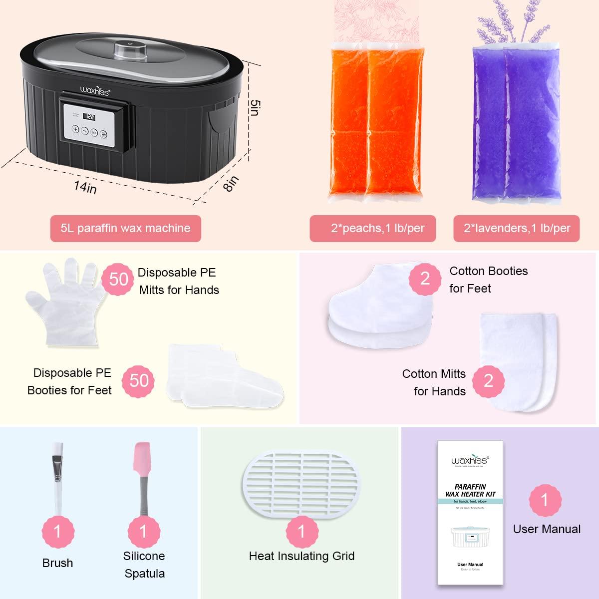 Paraffin Wax Machine for Hand and Feet, Paraffin Wax Warmer 4000ml Wax Bath with 1800g Paraffin Wax 4.0lbs Quick-heating Paraffin Bath for Smooth and