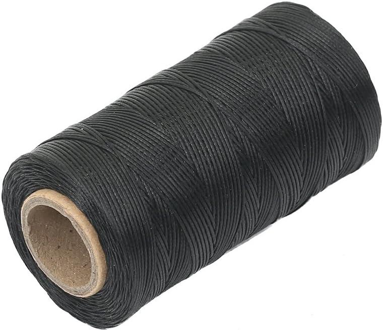 Tenn Well Waxed Thread 328 Yards 150D 1MM Leather Sewing Waxed Thread with  Needles for Leather DIY Project(Black)