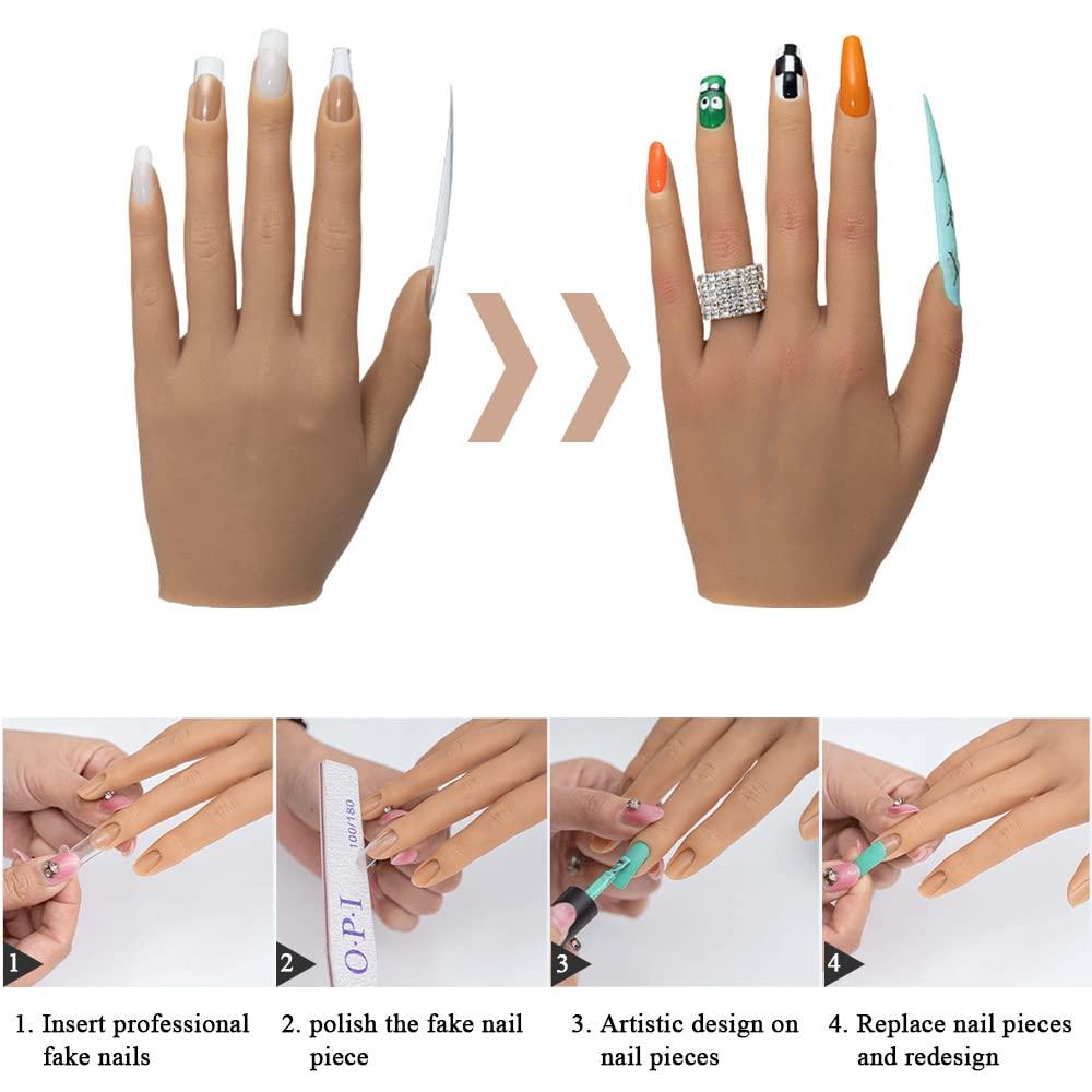 flexible silicone practice hand for nails