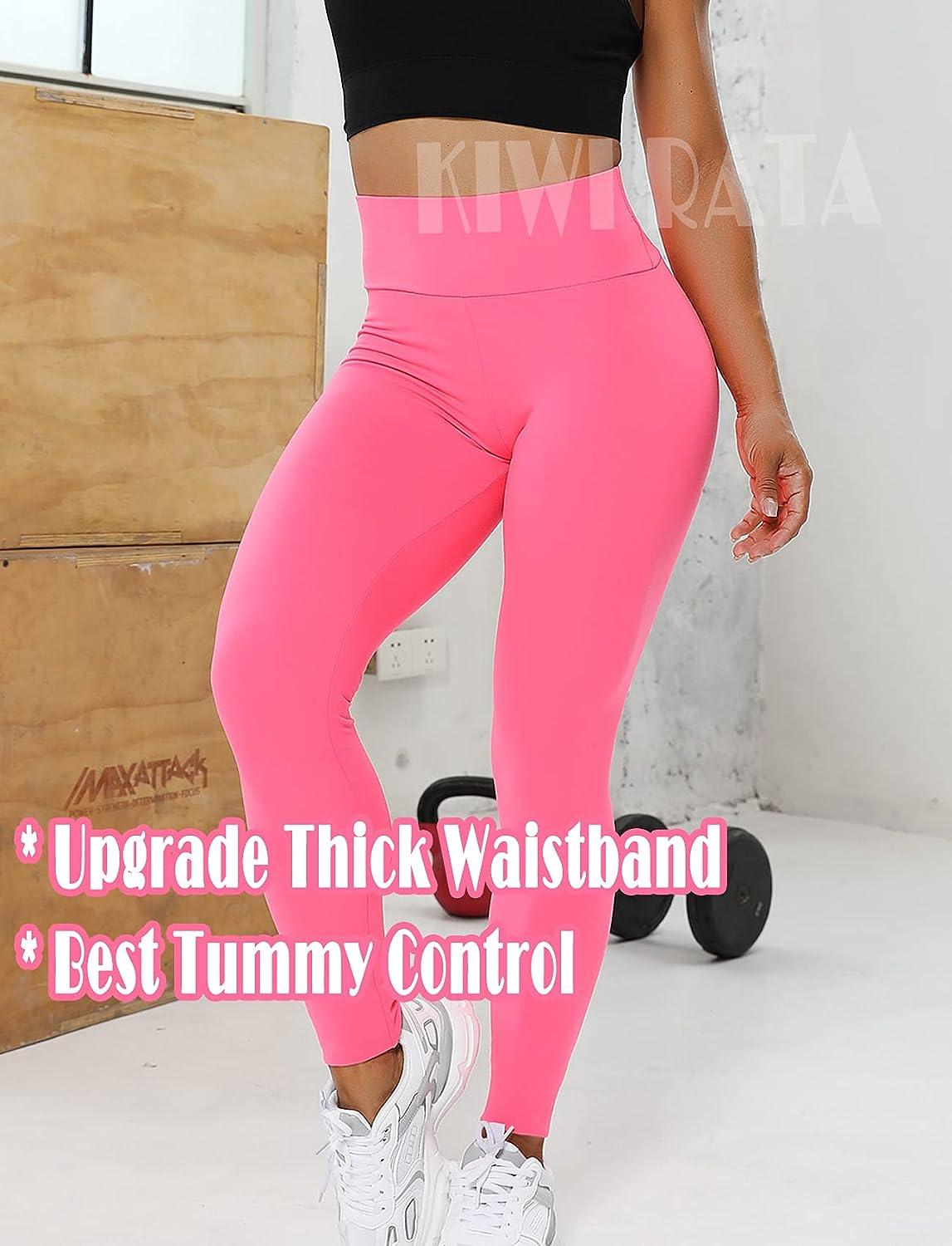 Women's Pink High Waist Gym Yoga Scrunch Bum Leggings -  Australia