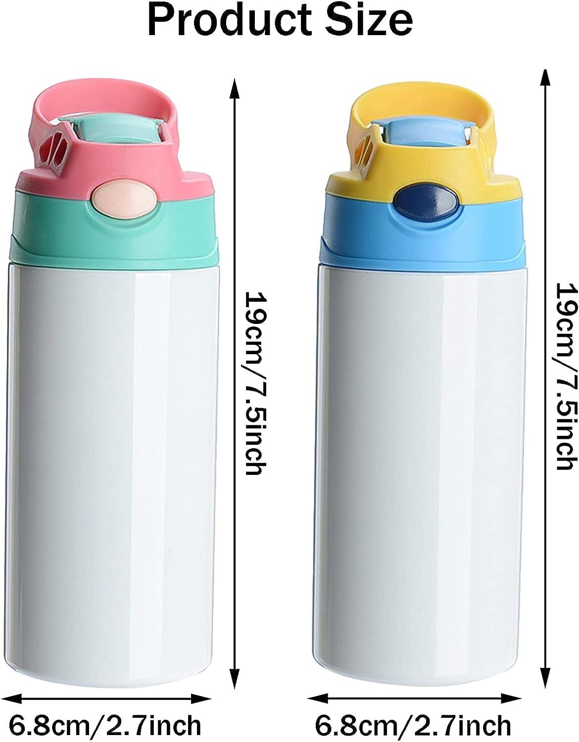 JIAOAO 2 Pcs Sublimation Sippy Cups,Stainless Steel Straight Thermos Cup  Student Water Cup Children'S Straw Cup Cute Stainless Steel Water Cup With