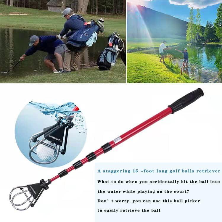 Aquadalus 6 feet/15 feet Club Golf Retriever for Water, Telescopic  Retriever with Headcover, Stainless Telescopic Extendable Golf Ball  Retriever