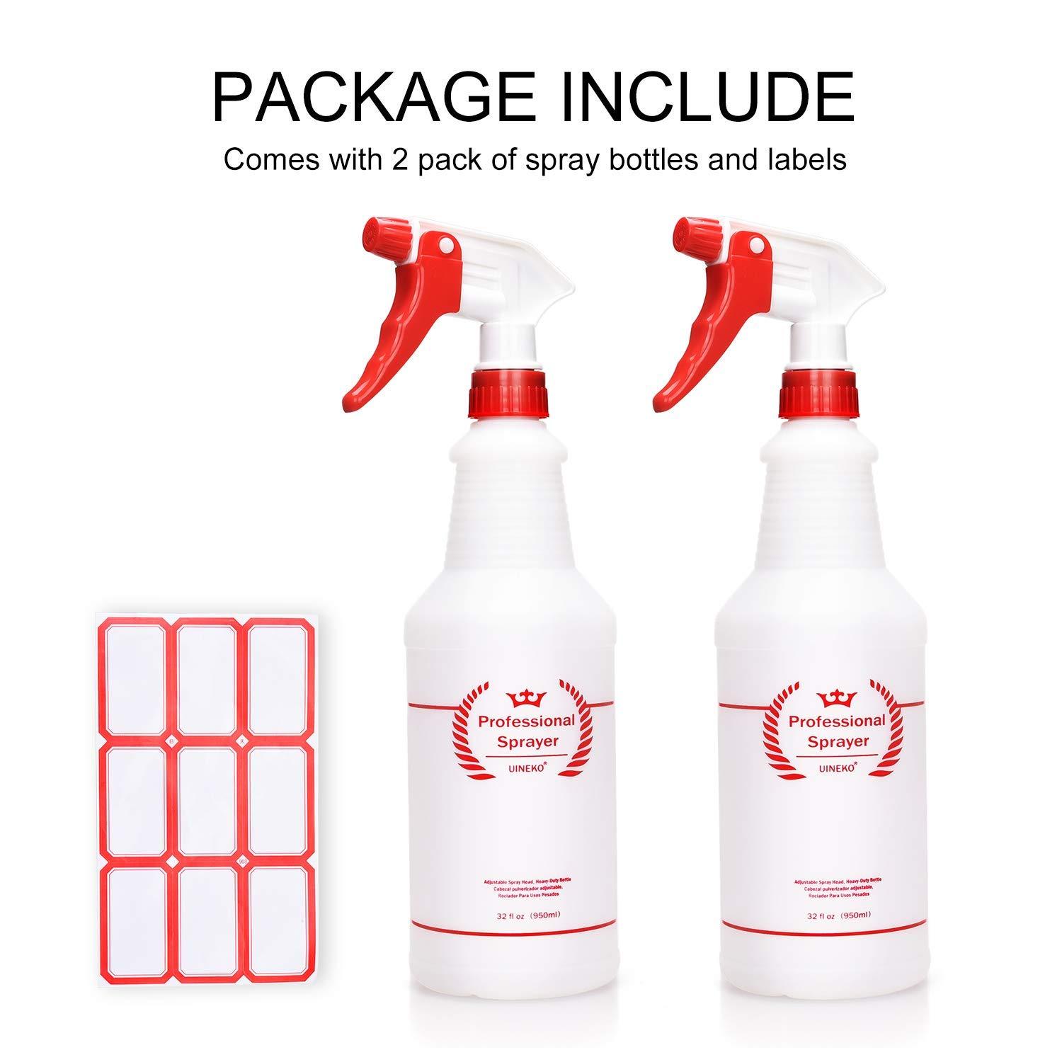 3 Pack Plastic Trigger Spray Bottle 32 oz Heavy Duty Chemical Resistant  Sprayer