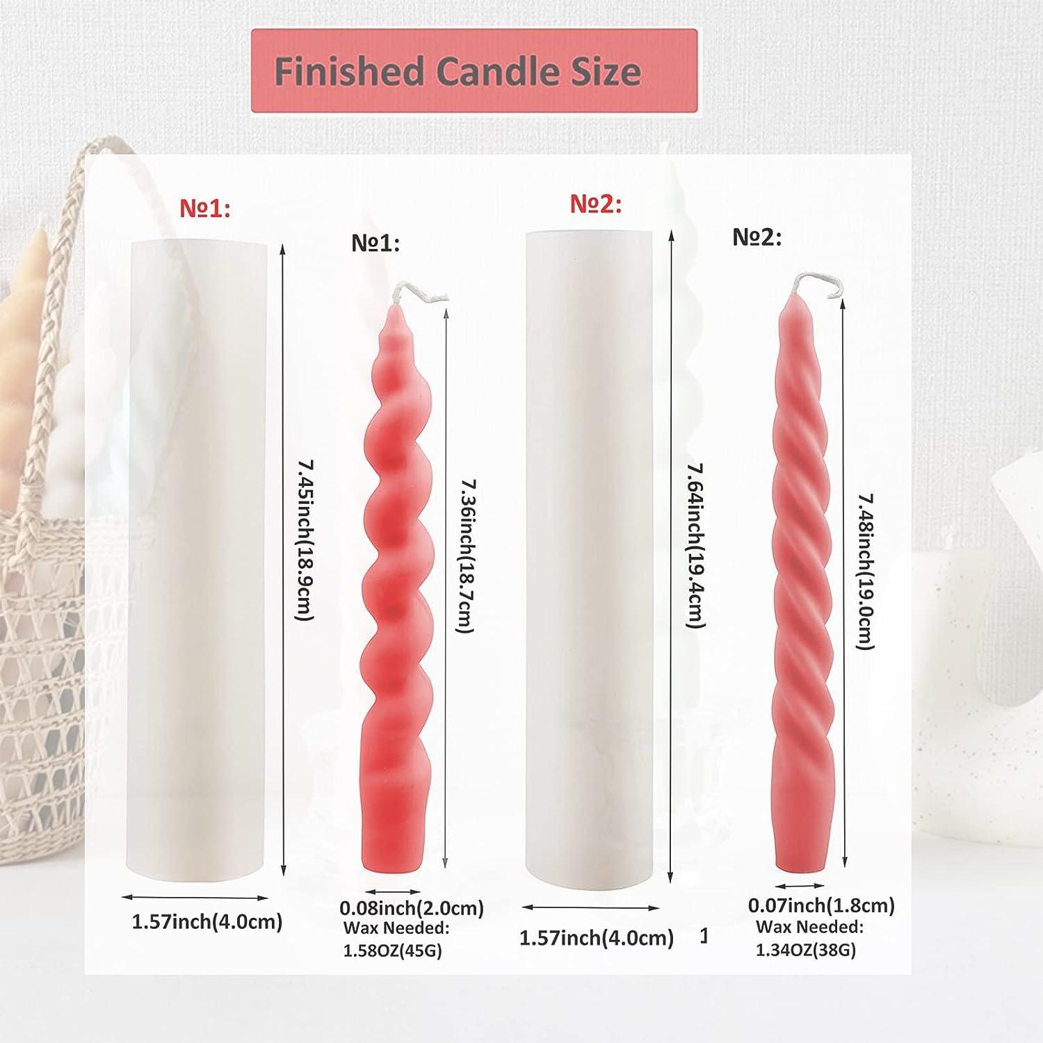 FONDUO Pillar Candle Molds Silicone Tall, 3D Twisted Long Candle Mould  Spiral Taper Candle Mold, DIY Candlestick Making Supplies for Wedding  Dinner