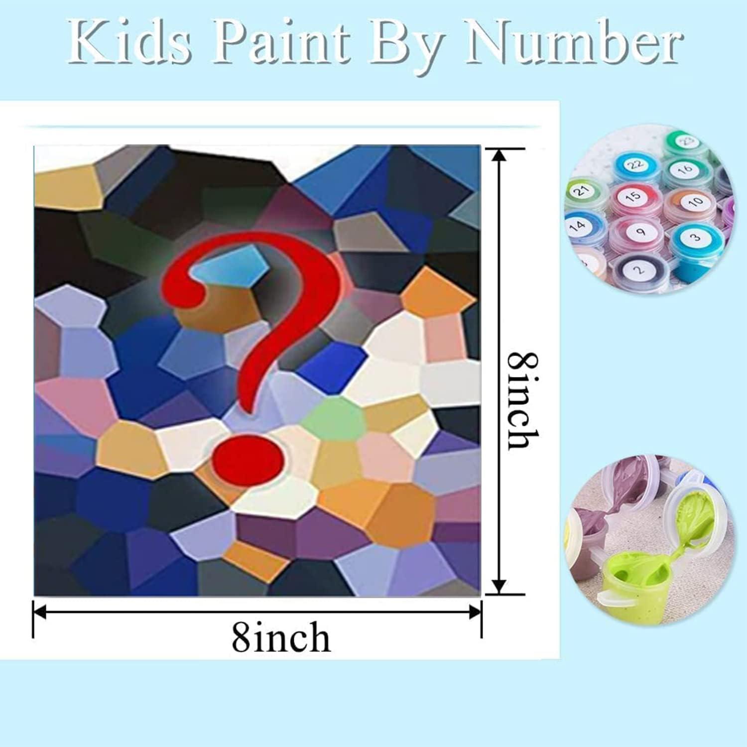 Paint by Numbers for Kids Ages 4-8, 4 PACK Paint by Number for Kids  Beginners, Easy Acrylic Watercolor Painting, Numbers on Canvas for Kids,  Cartoon